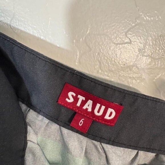 STAUD Skirt Womens 6 Multicolor Rainbow Stripe Tiered Cotton Midi A-Line Boho - Picture 4 of 7